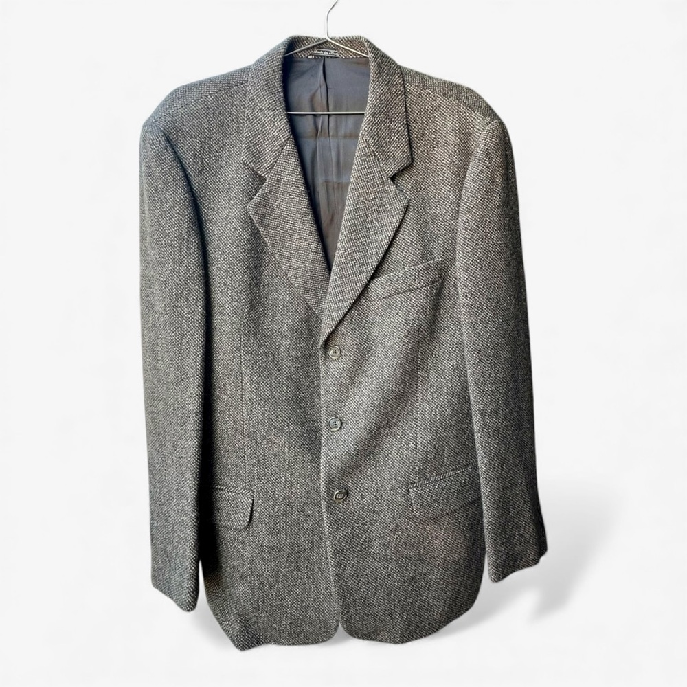 Vintage 90s Banana Republic Wool Herringbone Blazer Jacket 42R